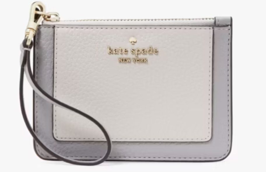 grey Kate Spade Lena Colorblock Small Card Holder Wristlet