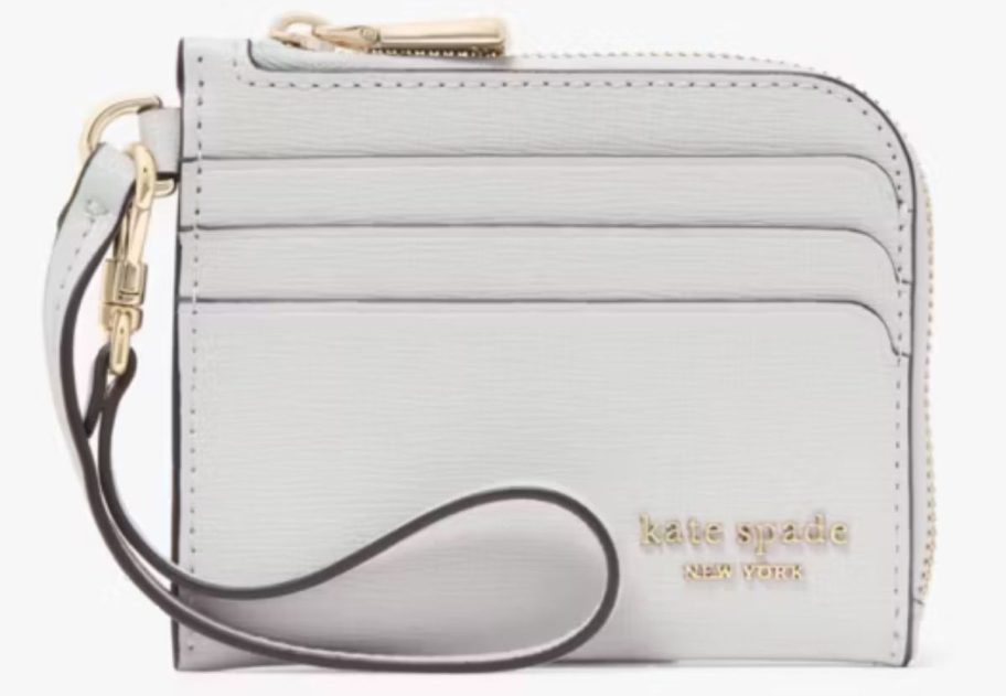 light grey Kate Spade Devin Coin Card Case Wristlet