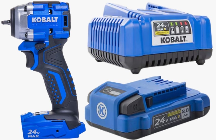 a power tool and free battery pack and charger