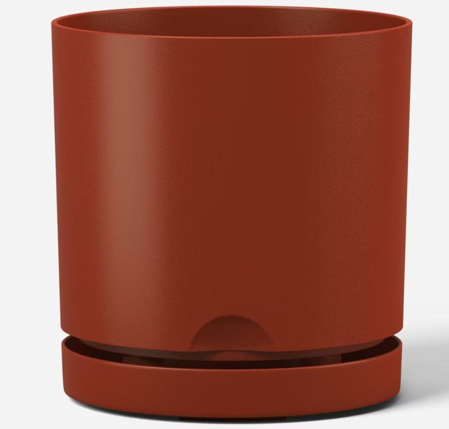 stock image of red large Plant pots