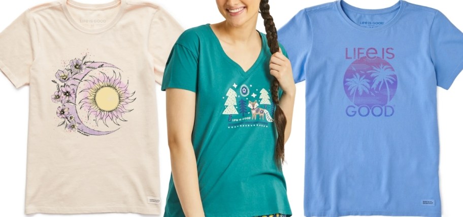 three womens graphic tees