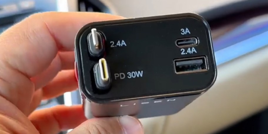 Retractable Car Charger Only $11.99 on Amazon (Charge 4 Devices at Once)