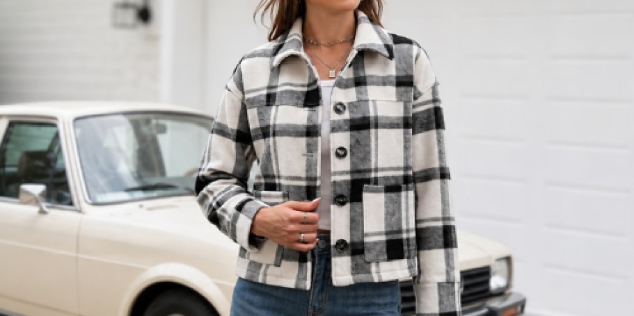 Amazon Fall Fashion Find: This Cute Plaid Shacket is Just $14.99!