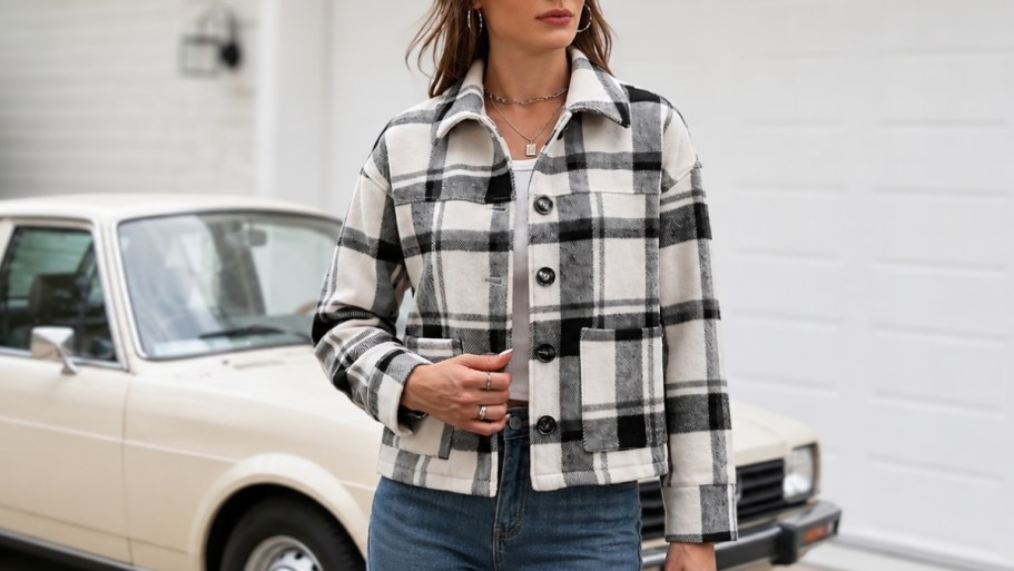 Score 50% Off This Women’s Flannel Shacket on Amazon (Only $14.99!)