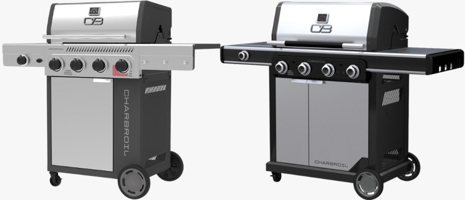 Two charbroil stainless steel gas grills
