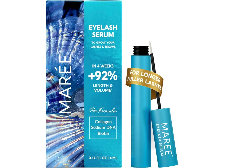 maree eyelash serum mascara with wand and box
