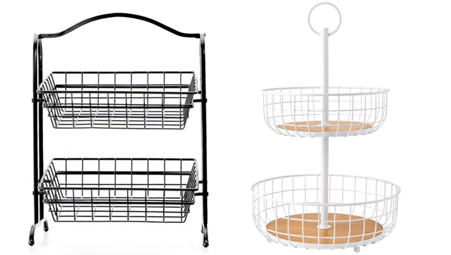 black and white wire baskets