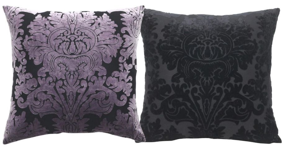 a purple and black Ashland Brocade Softline Throw Pillow