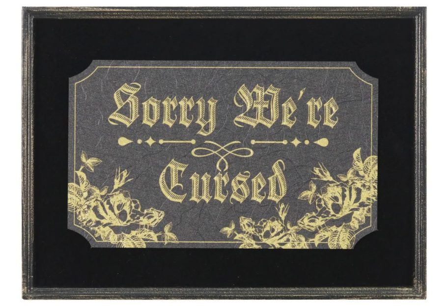 Sorry We're Cursed Wall Sign in Weathered Frame