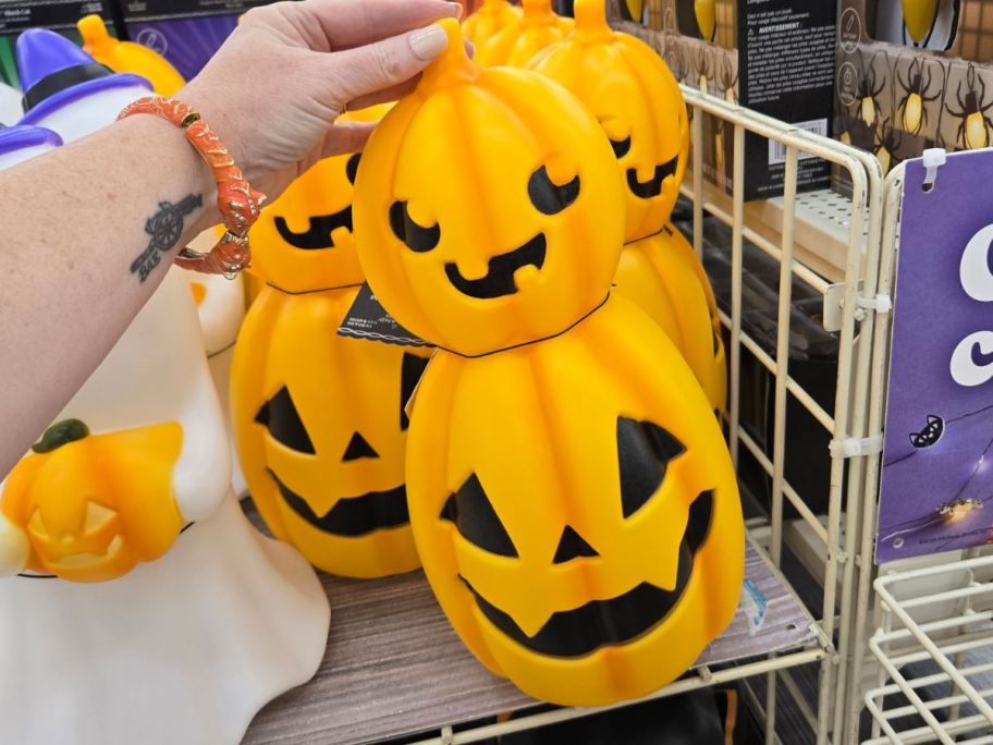 Pumpkin Blow Mold in hand in store
