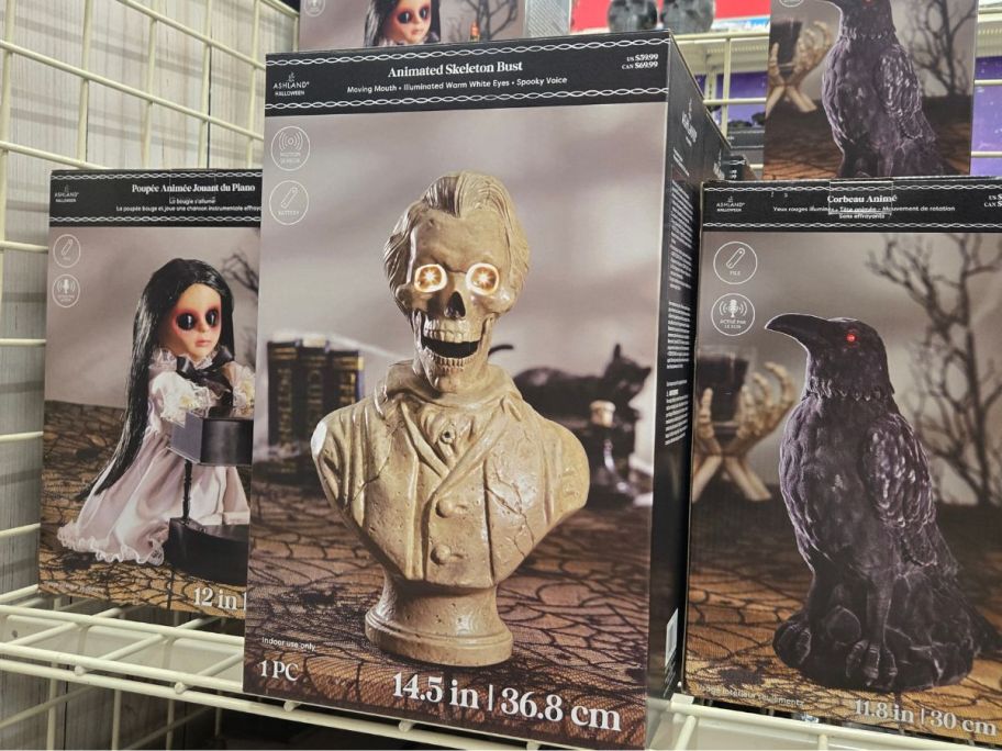 Animated Skeleton Bust box in store
