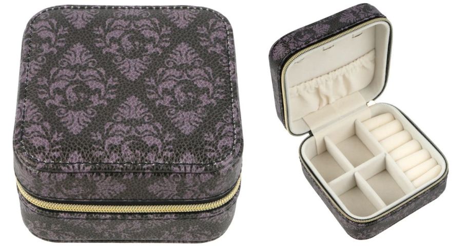 Ashland Purple & Black Damask Jewelry Organizer