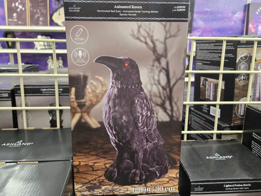Animated Raven box in store
