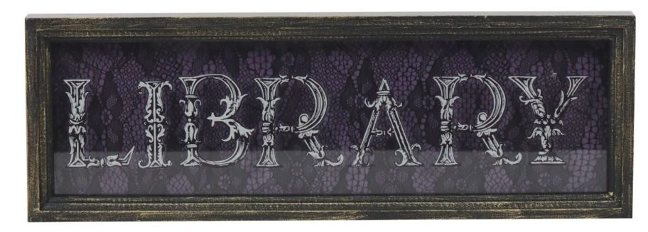 Ashland Framed Scrollwork & Snakeskin Library Tabletop Sign