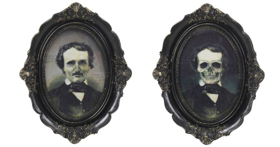 Ashland 8.25" Lenticular Skeleton Edgar Allen Poe Tabletop Decor