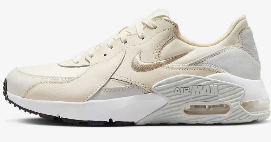 off white and gold nike air max shoe