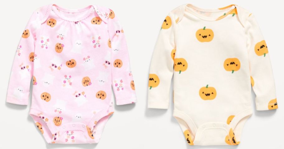 two baby girls' old navy halloween bodysuits
