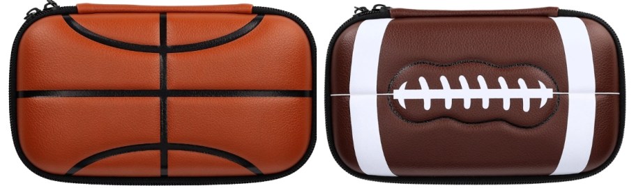 basket ball and football pencil cases