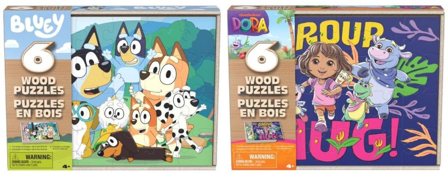 bluey and dora puzzle 6 packs