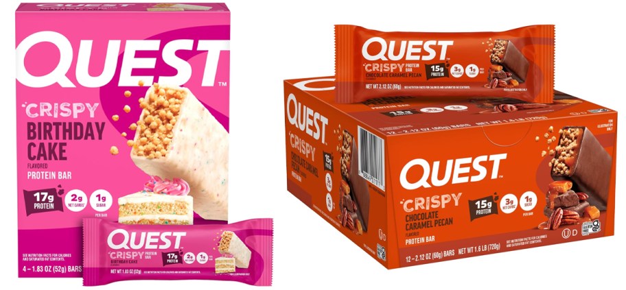 quest birthday and caramel protein bars 