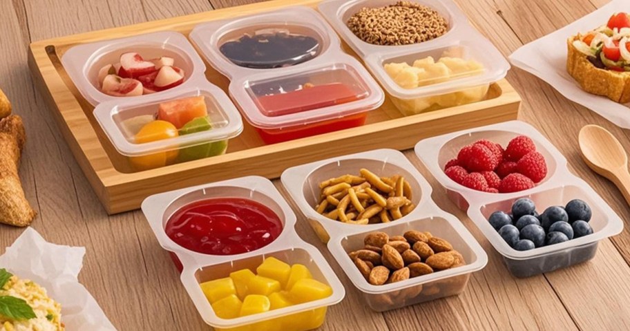 snack containers on a table