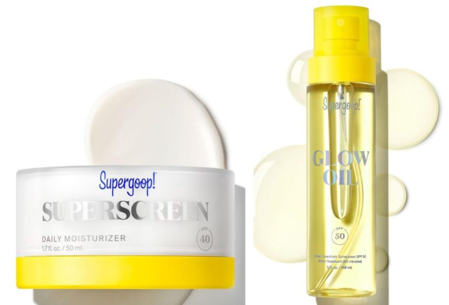 supergoop! sunscreen and oil