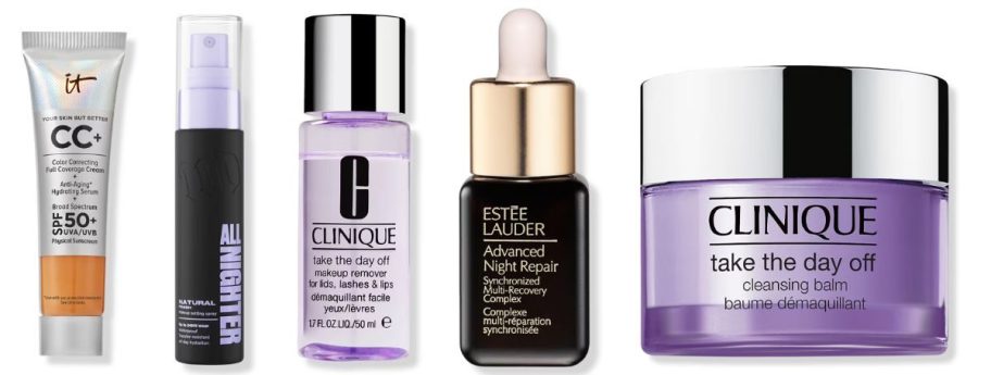 it cosmetics, urban decay, clinique, and estee lauder products