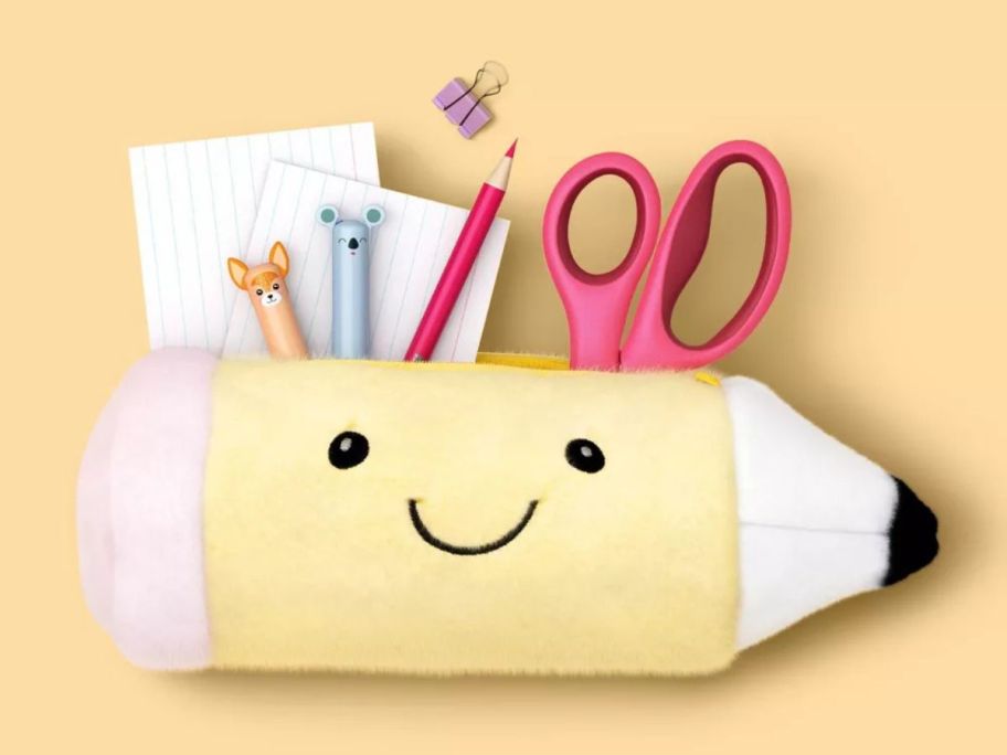 up&up Plush Pencil Pouch with supplies in it