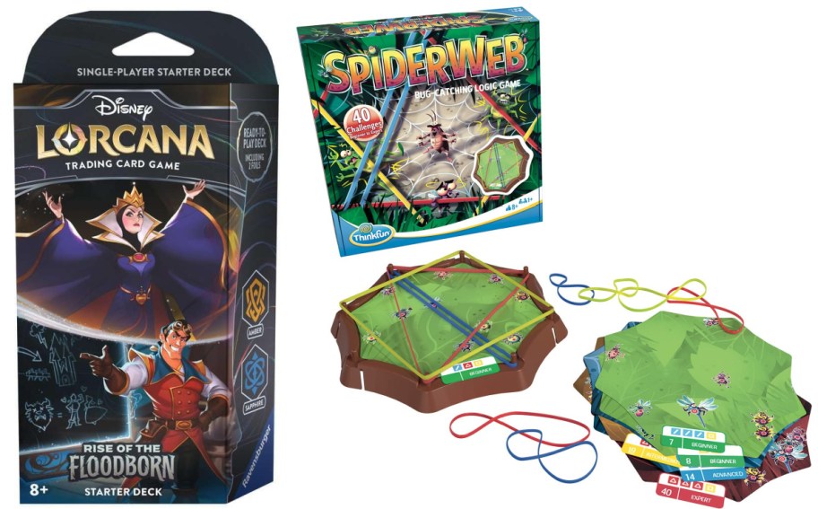 A Disney card game and a bug catching game.