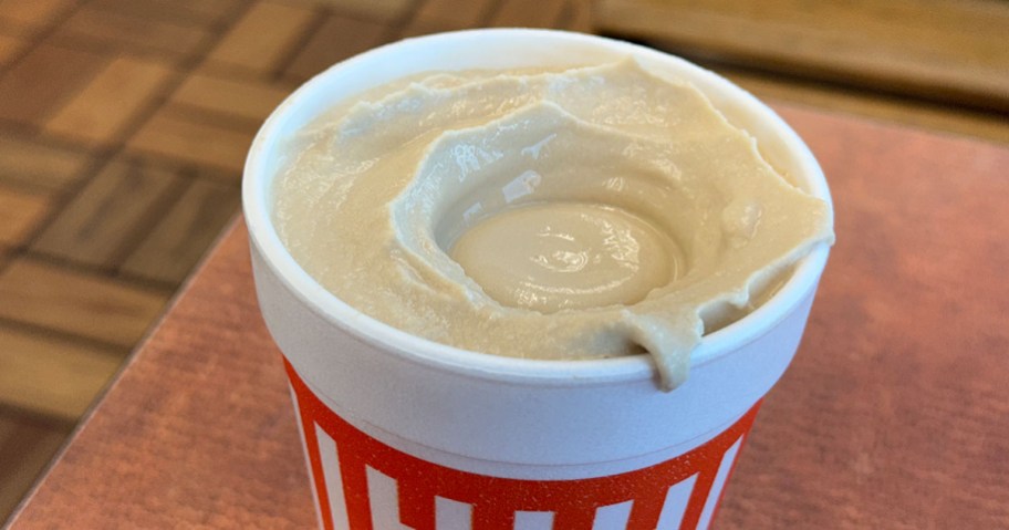 BlackBerry Dr. Pepper Shake at Whataburger on a table