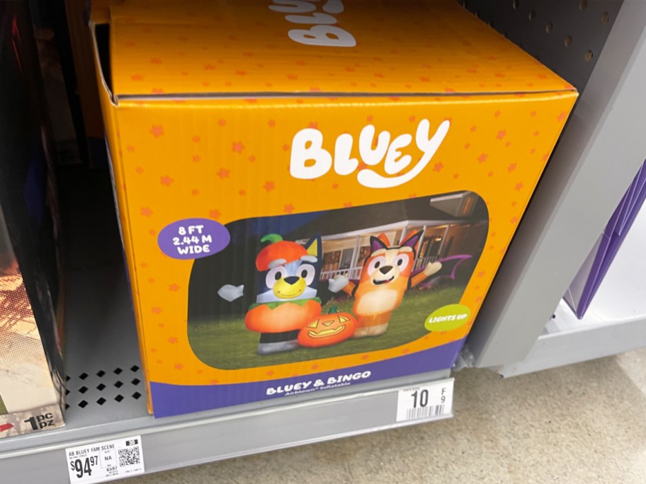 Bluey and Bingo Halloween Inflatable box on store shelf