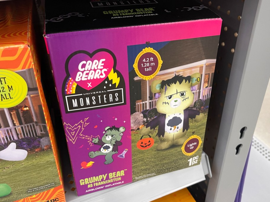 Care Bears Grumpy Bear Frankenstein Inflatable on store shelf