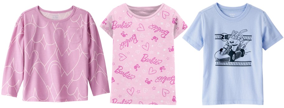 Carter's Toddler Girl Long Sleeve Top, Carter's Toddler Girl Barbie Tee, Carter's Toddler Boy Graphic Tee