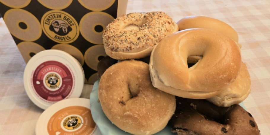 WOW! 13 Einstein Bros. Bagels + 2 Tubs of Shmear ONLY $10 for Rewards Members