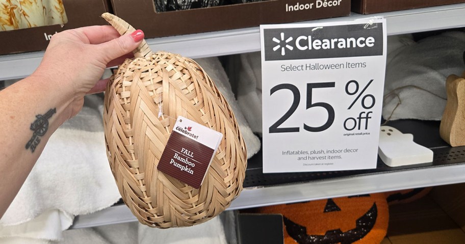 Fall bamboo Pumpkin on Clearance at Walmart