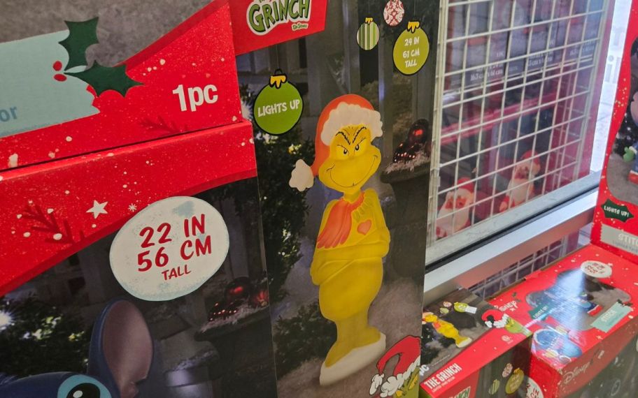 display of grinch blow mold