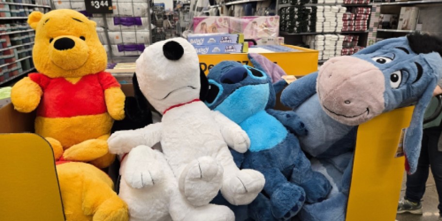 Disney & Peanuts Jumbo Plushes Just $25 on Walmart.com (Regularly $45)