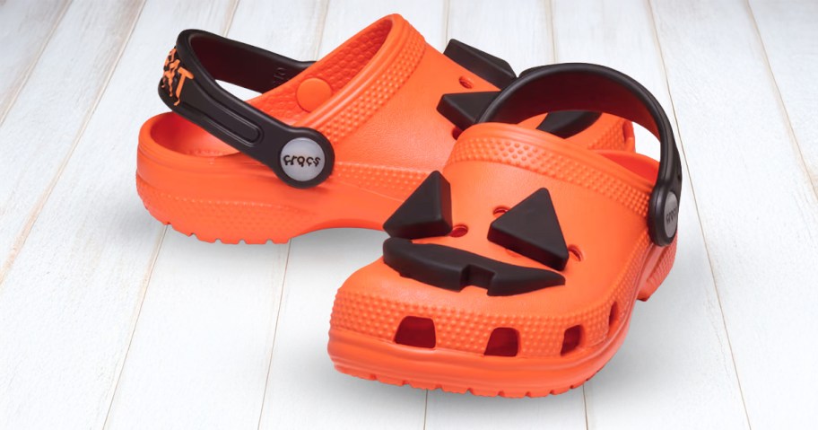 Jack O' Lantern Lights Crocs on a white background