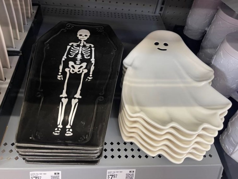 way to celebrate coffin skeleton and ghost serving trays in store