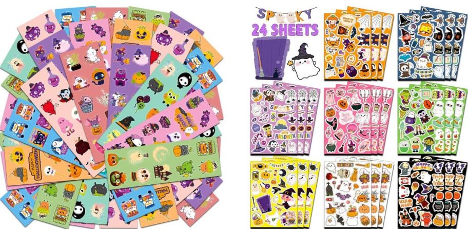 Two different halloween sticker packets