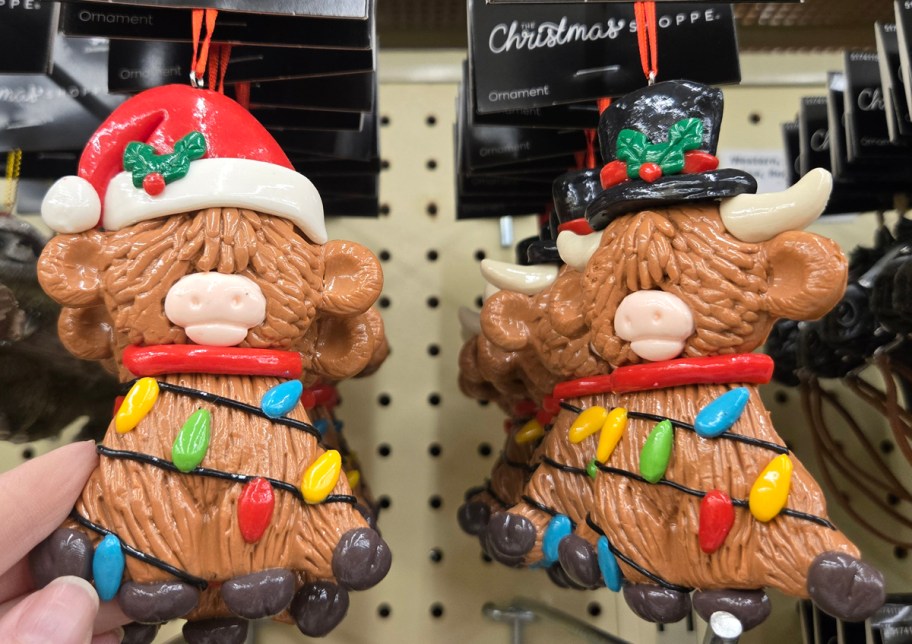 Highland Cow Christmas Lights Ornament