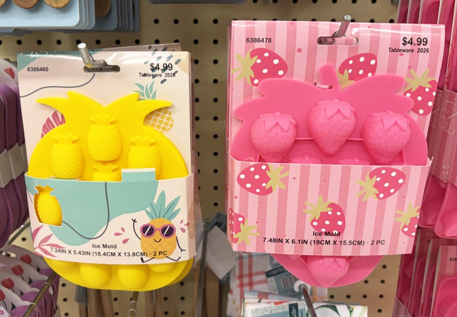pineapple and strawberry silicone ice molds
