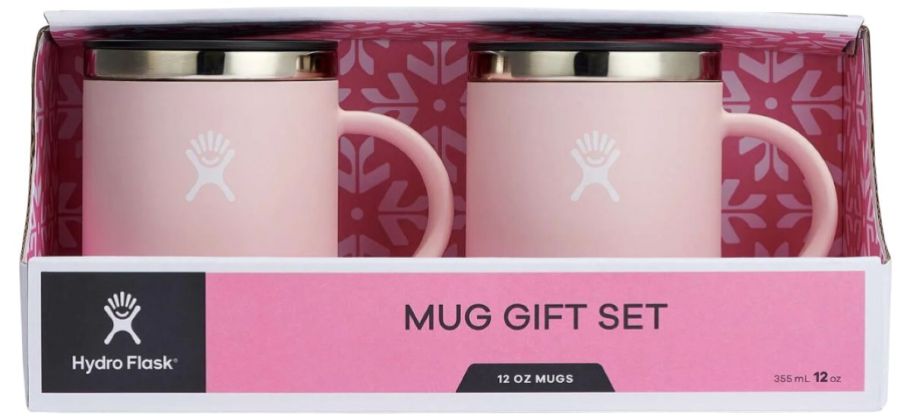2 pink hydro flask mugs