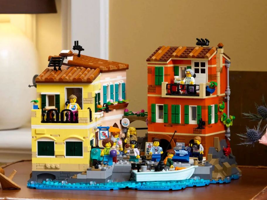 Italian riviera LEGO play set displayed on top of the table