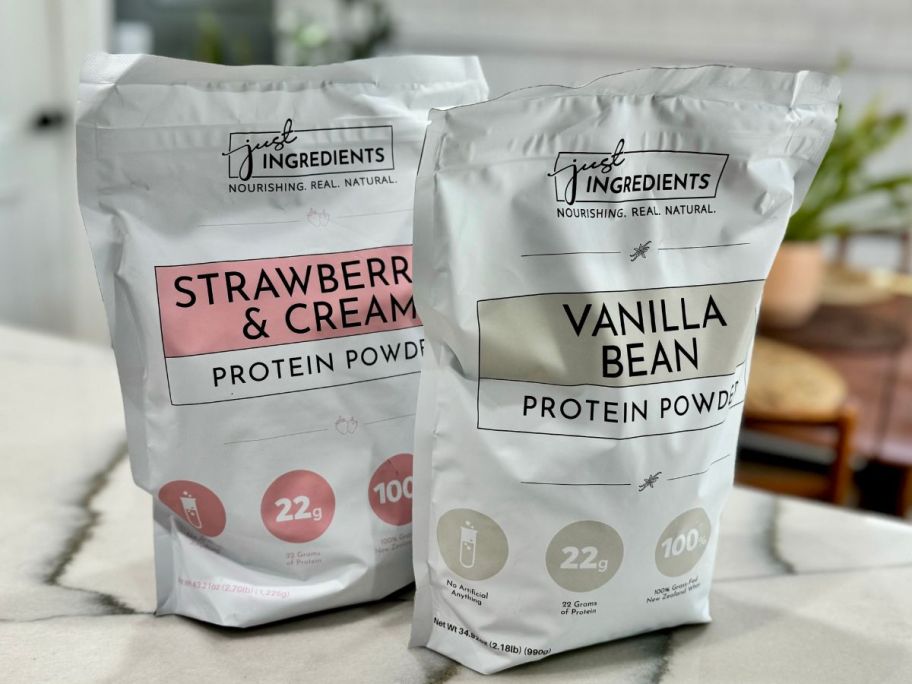 Two Large Bags of Just Ingredients Protein POwder