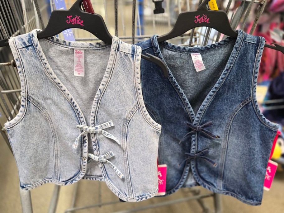 Justice Girls Bow Denim Vest
