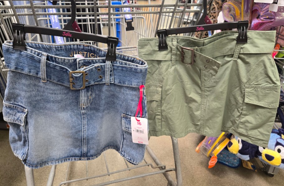 Justice Girls Cargo Skirt with Belt