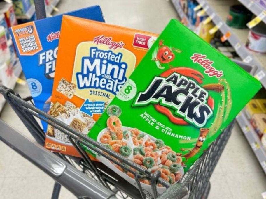 Kelloggs Cereal in a cart