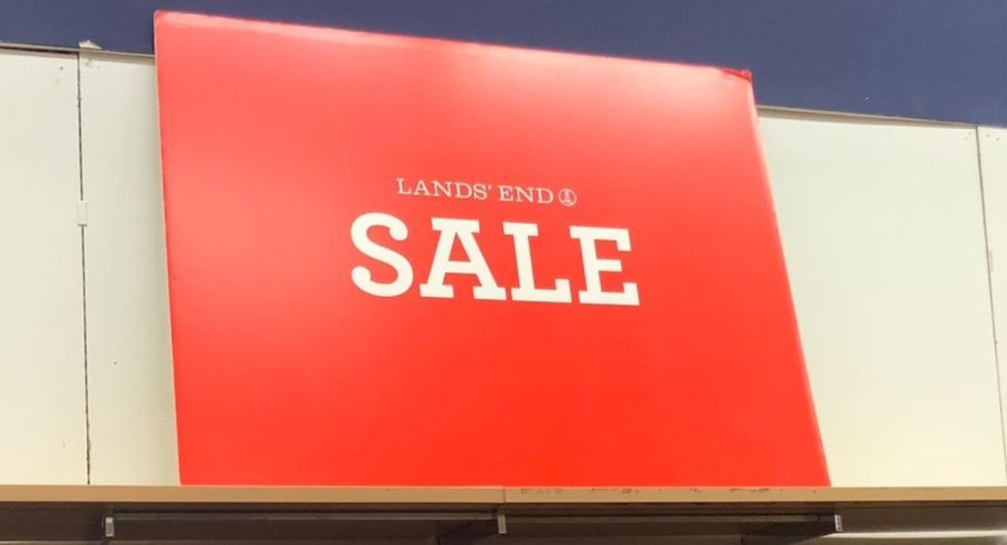 Lands' End sale displayed as a sign