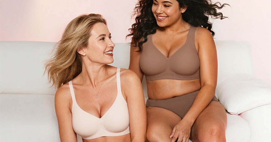 LetsJoli Full-Coverage Wireless Seamless Bra being worn by two women